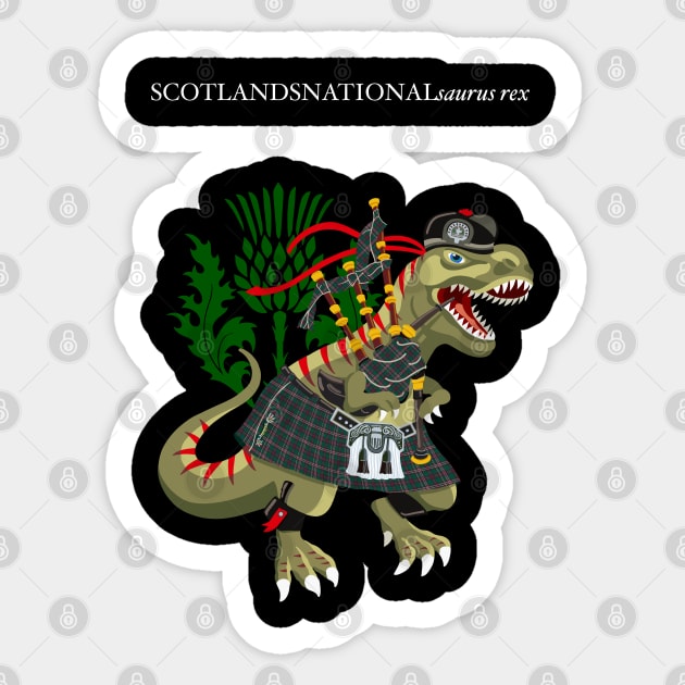 Clanosaurus Rex SCOTLANDSNATIONALsaurus rex Plaid Scotlands National Scotland Ireland Family Tartan Sticker by BullShirtCo